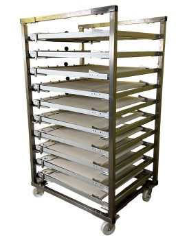 Pulling trolley with stripping devices for 60cm deep oven NEW