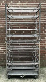 Rack trolley / stainless steel for Daub / Heuft / 10 tiers / supports