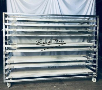 Stainless steel pulling trolley + pulling devices / 12 levels 248x62x187 cm
