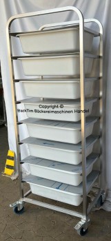 Ingredients trolley with 8x Werit plastic tubs 25 l New
